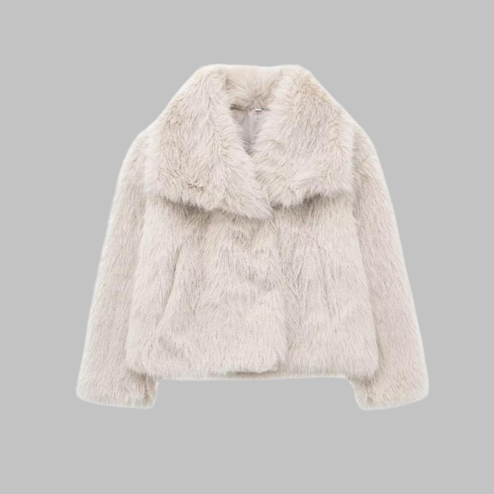NESRIN™ - Classy Long Sleeve Collared Fuzzy Coat