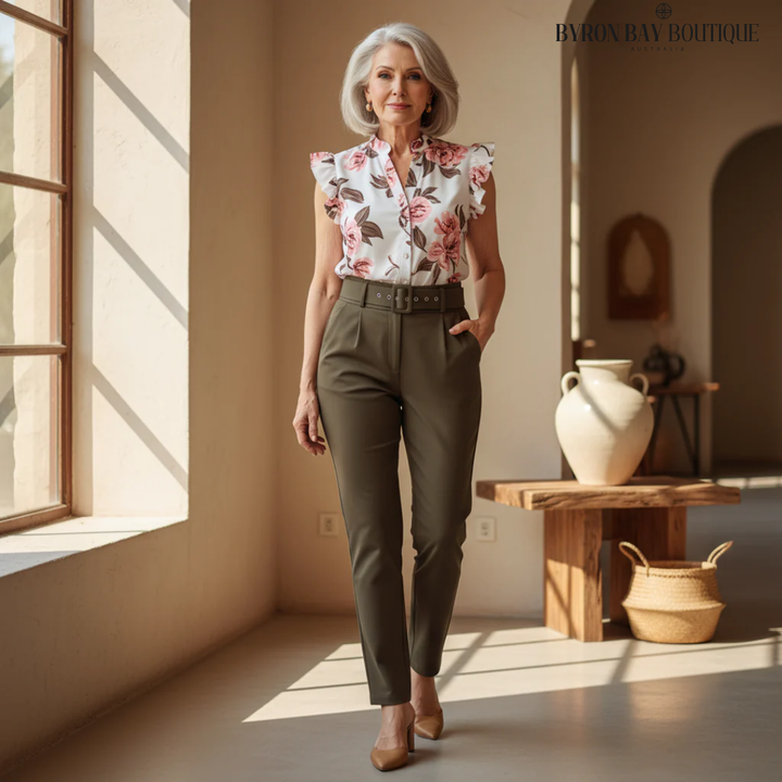 Rainie - Stylish Ruffle-Sleeve Set