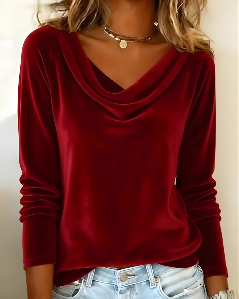 Long Sleeve Velvet Top