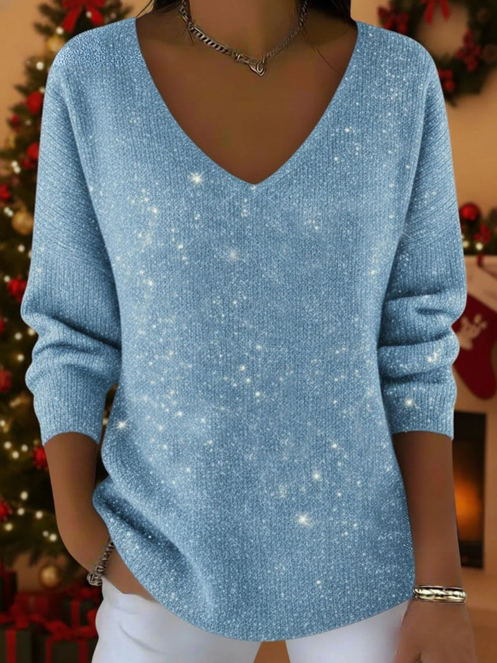 Ella™ | Festive Ladies' Jumper with V-Neck