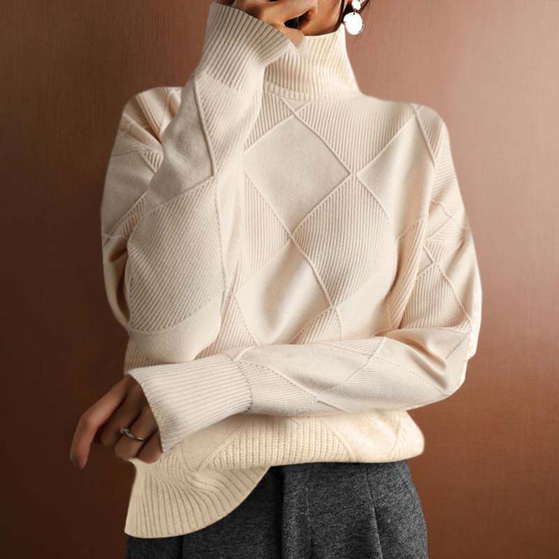 Scarlett™ | Textured Turtleneck Knit Sweater