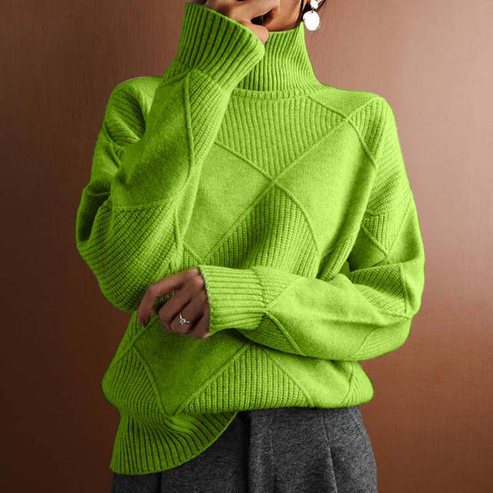 Scarlett™ | Textured Turtleneck Knit Sweater