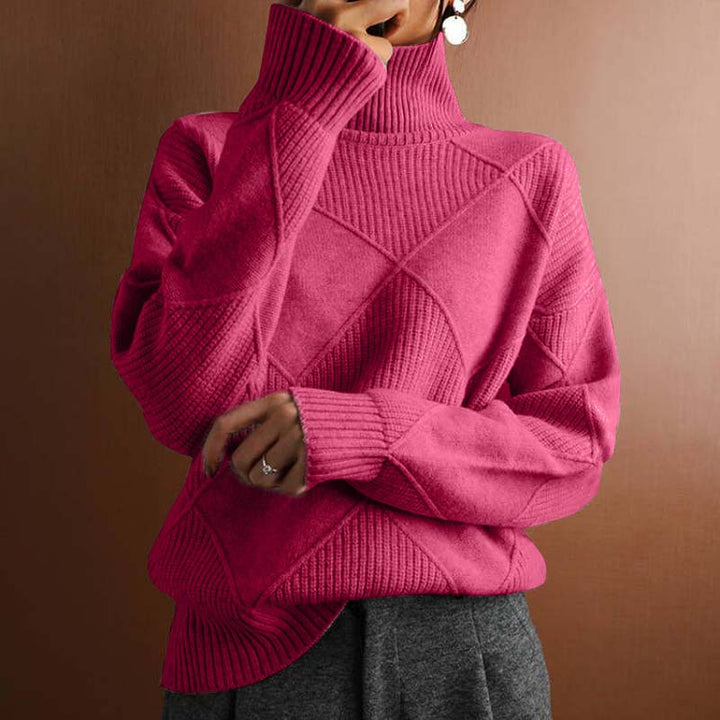 Scarlett™ | Textured Turtleneck Knit Sweater