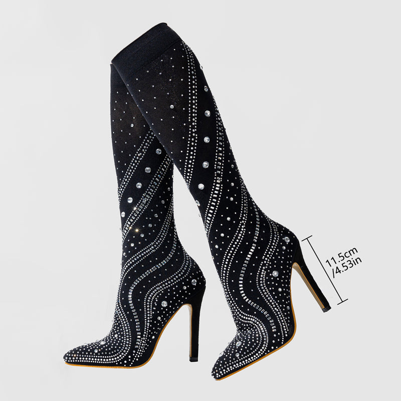 Eilyken Diamond High-Heel Sock Boots