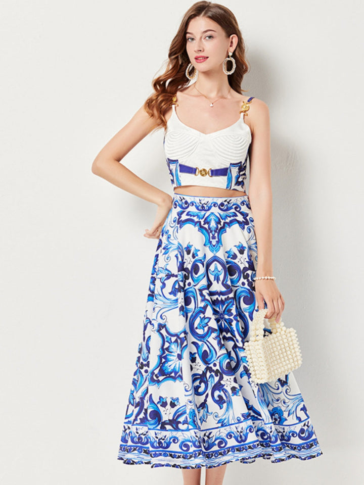 Lunaria™ – Printed Beach Midi Skirt & Tube Top
