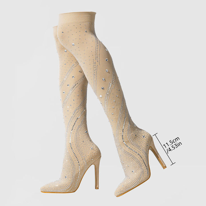 Eilyken Diamond High-Heel Sock Boots